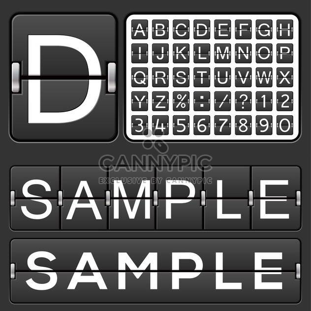 Set of letters on black mechanical timetable - Free vector #132194
