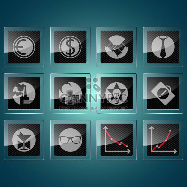 Black business icons and graphs ,vector illustration - Free vector #132214