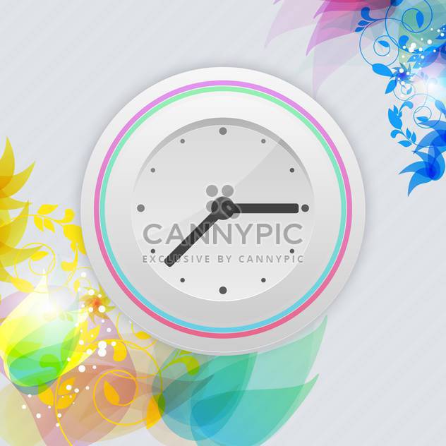 Vector watch on floral background,vector illustration - vector gratuit #132254 