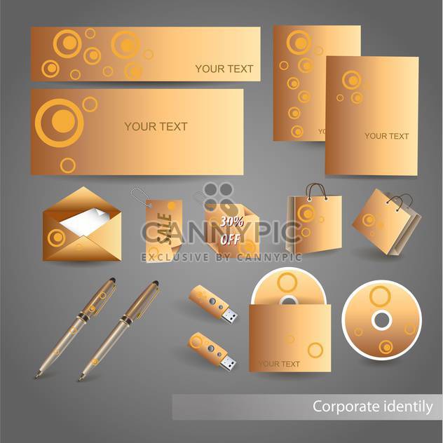 Selected golden corporate templates, vector Illustration - бесплатный vector #132444