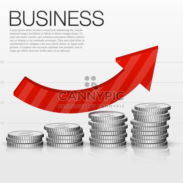 business success concept with coins and graph - vector #132634 gratis