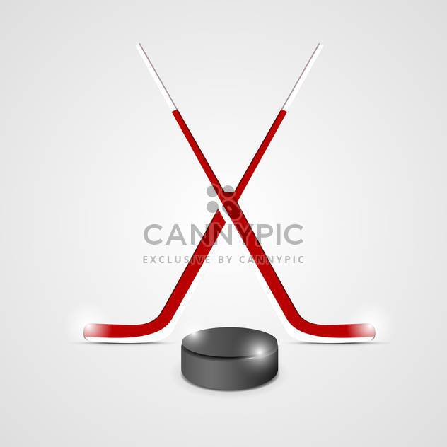 ice hockey sticks and puck - vector #132784 gratis