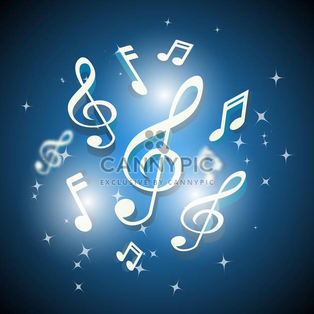 musical notes and treble clef background - vector gratuit #133164 