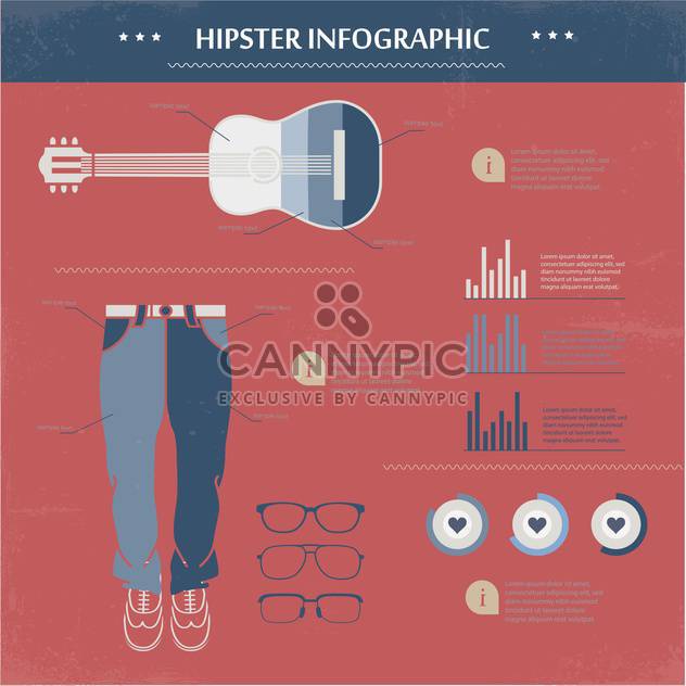 hipster vector infographic set - vector gratuit #133394 