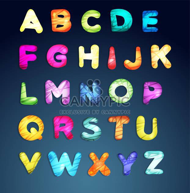 cartoon colorful alphabet letters - vector gratuit #133404 