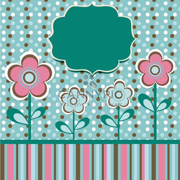 green invitation background with flowers - vector gratuit #133794 