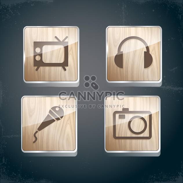 set of photo, video and musical icons - Free vector #133914