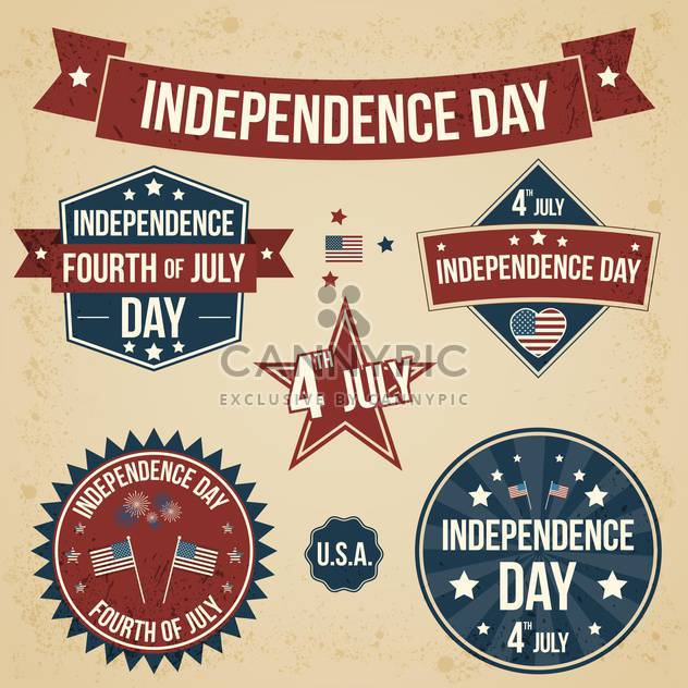 vector independence day badges - vector gratuit #134034 
