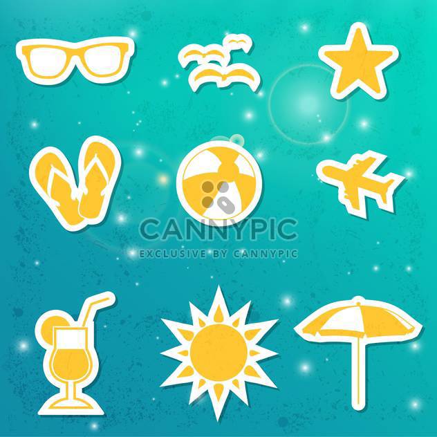 set of summer travel icons - бесплатный vector #134054