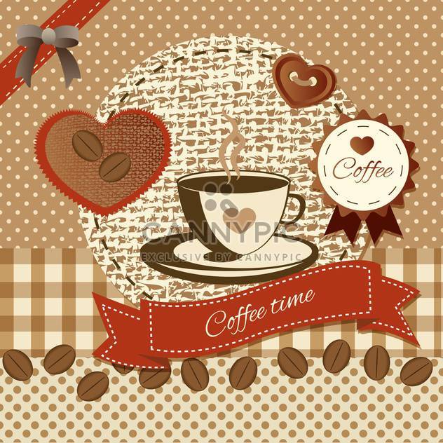 vintage background with coffee elements - vector #134244 gratis