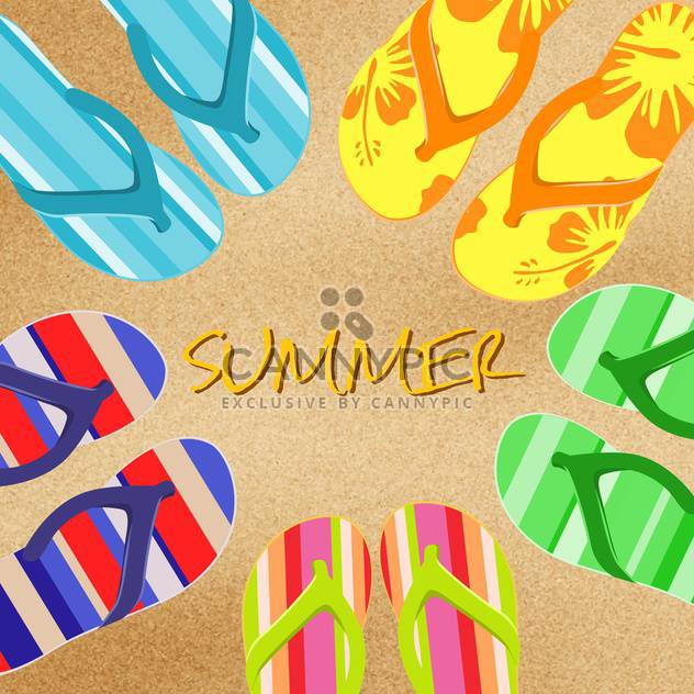 summer background with flip flops - vector gratuit #134274 