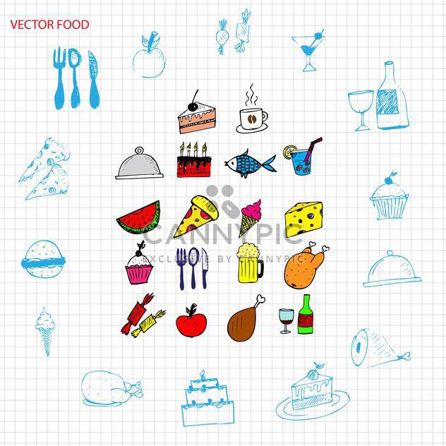 vector food signs set - vector #134334 gratis