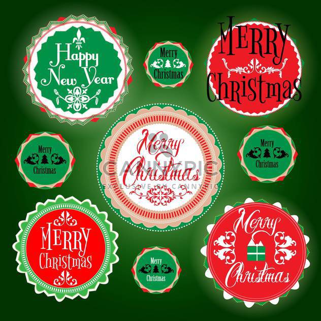 merry christmas holiday vintage labels - vector #134484 gratis
