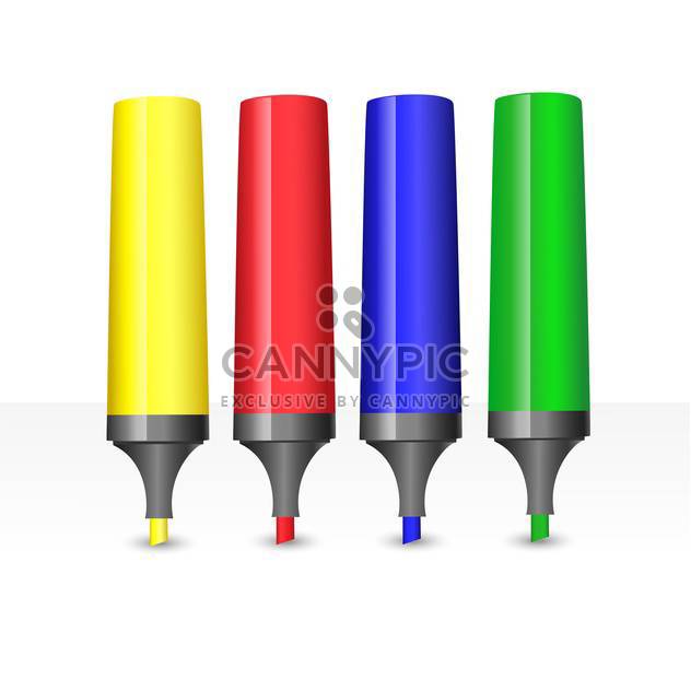 colorful markers set illustration - Free vector #134794
