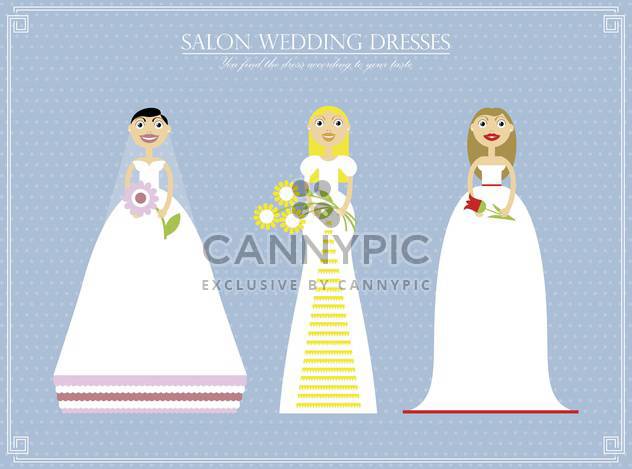 cartoon wedding day dress set salon illustration - vector #135034 gratis