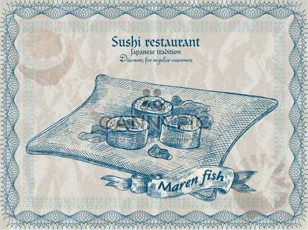 vintage sushi restaurant banner background - бесплатный vector #135214