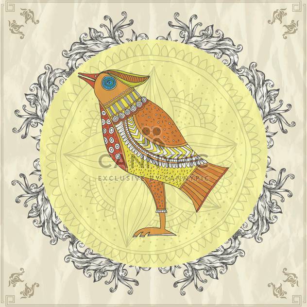 retro style card with bird vector illustration - Free vector #135244
