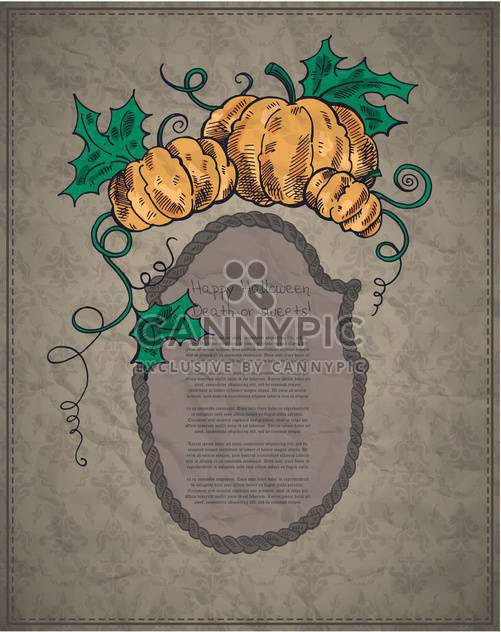 Happy halloween card with pumpkins - vector gratuit #135264 